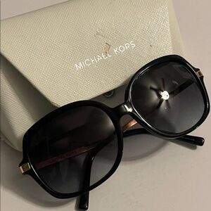 Michael Kors Black Sunglasses with Gold Accents